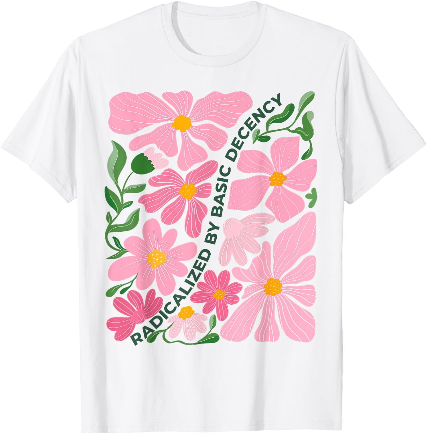 Radicalized By Basic Decency Vintage Floral Womens T-Shirt - Walmart.com