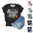 thumbnail image 1 of Radicalized by Basic Decency Graphic Tees for Women 2026 Summer Casual Short Sleeve Crewneck T Shirts, 1 of 3