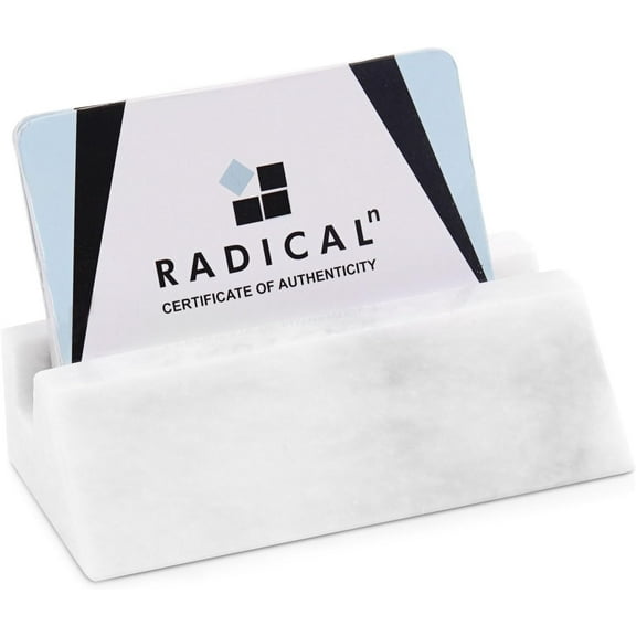 Radicaln White Marble Business Card Holder 4 Inch – Stylish Office Desk Organizer | Premium Marble Card Holder for Business Cards & Office Accessories