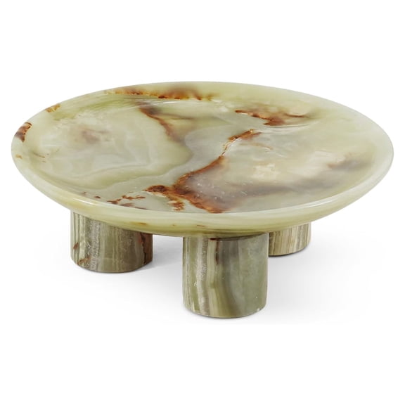 Radicaln Green Marble Decorative Tray 8 inch Perfume Organizer Tray for Jewelry Storage, Stylish Vanity Accessory for Bathroom Countertop and Kitchen Decor