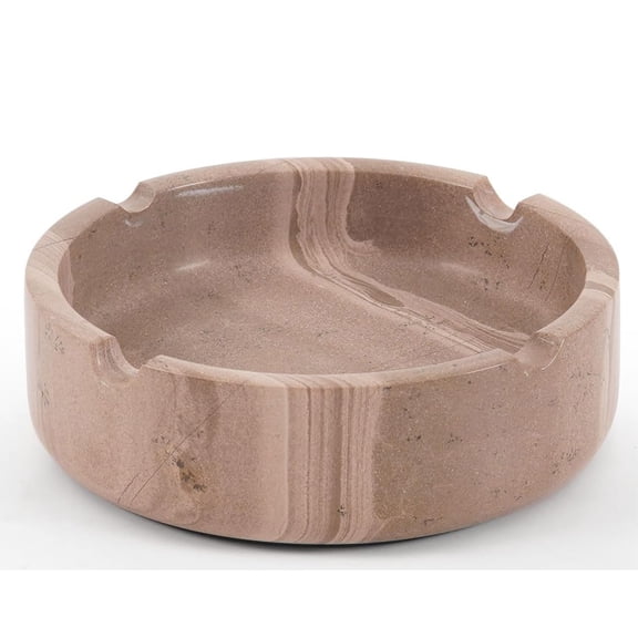 Radicaln Marble Ash Tray 4.8 inches Natural Brown Handmade Cigarette Holder and cigar ashtray for Home & Office, Outdoor Décor- Stone Tray for cigarettes accessories