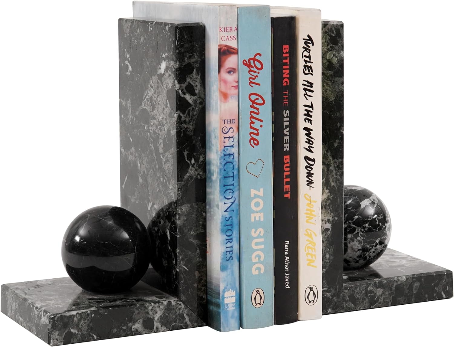 Radicaln Marble Book Ends Black Set of 2 Handmade Book Stoppers for
