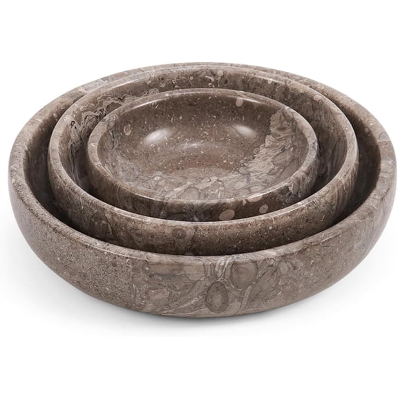 Radicaln Marble Bowls Set of 3 Handmade Small Plates and Bowls Sets for Mixing and Serving - Decorative Mini Bowl & Sauce Dishes for Kitchen and Dining