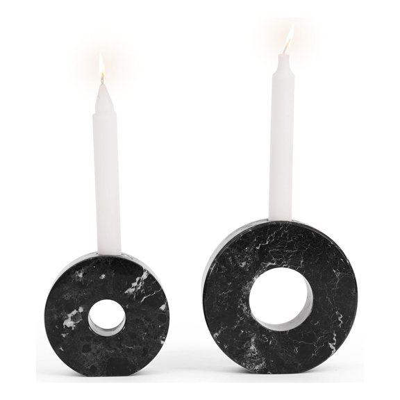 Radicaln Marble Taper Candle Holders Set of 2 Black Elegant Candlestick Holders for Table Decor, Living Room & Home Centerpieces, Perfect for Pillar Candles & Gifts