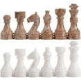 thumbnail image 1 of Radicaln Marble Chess Pieces White & Marinara 3.5 Inch King Figures Handmade Chess Figures - 32 Chess Pieces Set Game - 2 Player Games, 1 of 8