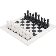 Radicaln Marble Chess Set 15 inches White and Black Handmade Classic Travel Chess Set for Adults, Strategy Board Games with 32 Chess Pieces, Elegant Gift and Home D cor