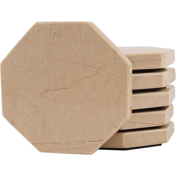 Radicaln Marble Coasters Star 3.5 inches Verona Handmade Drink Coasters Set of 6 for Coffee Table, Car Cup Holders & Bar Use, Ideal Coffee Table Décor
