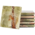 thumbnail image 1 of Radicaln Green Marble 3.5 inches Square Coasters Set of 6 Absorbent Stone Coasters for Drinks, Coffee Table, Home Decor, and Coffee Bar Accessories, 1 of 6