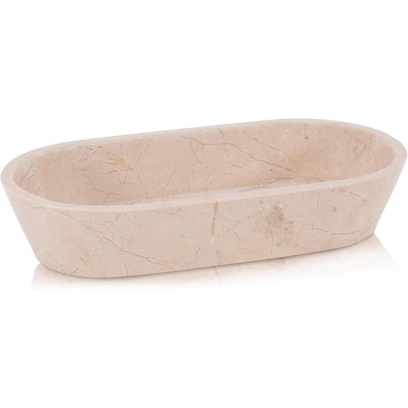 Radicaln Marble Dough Bowl 10 inches Verona Handmade Oval Bowl For Kitchen Table Décor, Ideal Candy Bowl, Decorative Bowl and Marble Bowl For Keys Entryway Table