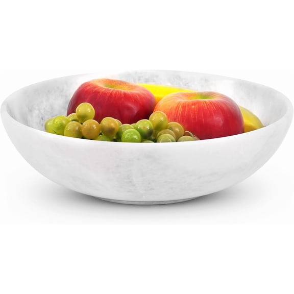 Radicaln Marble Fruit Bowl For Kitchen Counter 10 inches White Onyx Handmade Candy Bowl For Entryway Table, Ideal Decorative Bowl, Serving Bowl and Fruit holder For Dining Table Centerpiece