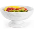 thumbnail image 1 of Radicaln White Marble Fruit Bowl 10" | Handmade Stone Candy Bowl, Decorative Fruit Dish & Banana Holder | Modern Kitchen Counter, Dining Table & Coffee Table Décor, 1 of 6
