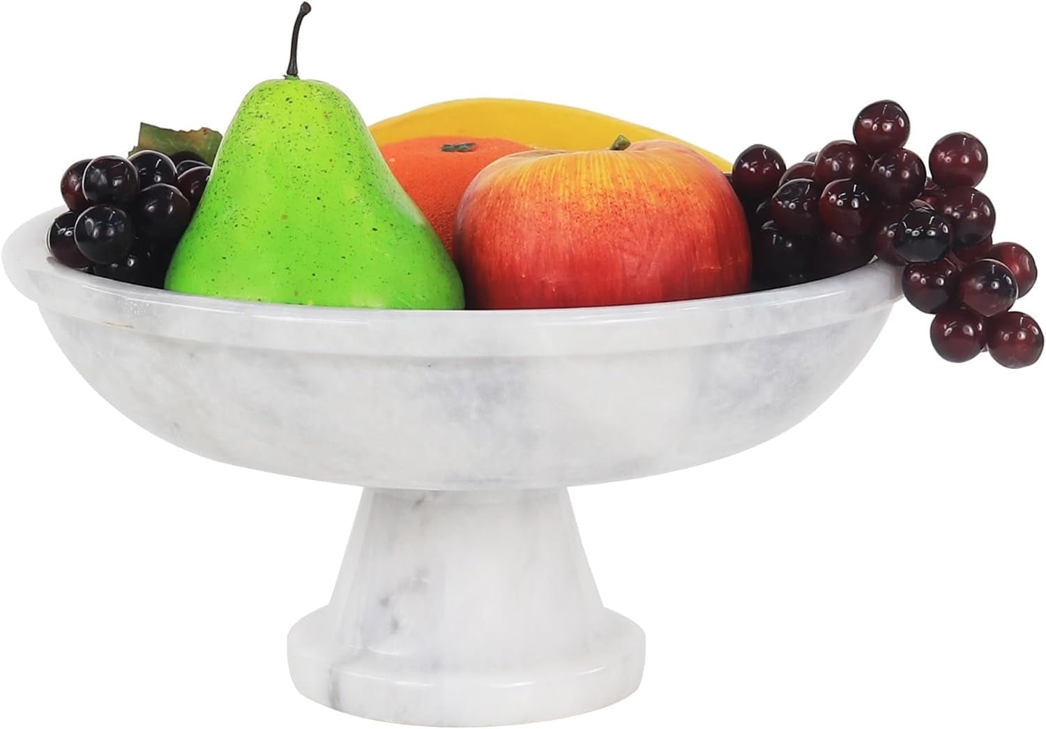Bol à Fruits En Marbre Blanc 25,4 X 12,7 Cm - Décoration De Table - Fait Main - Pour Fruits, Légumes, Snacks