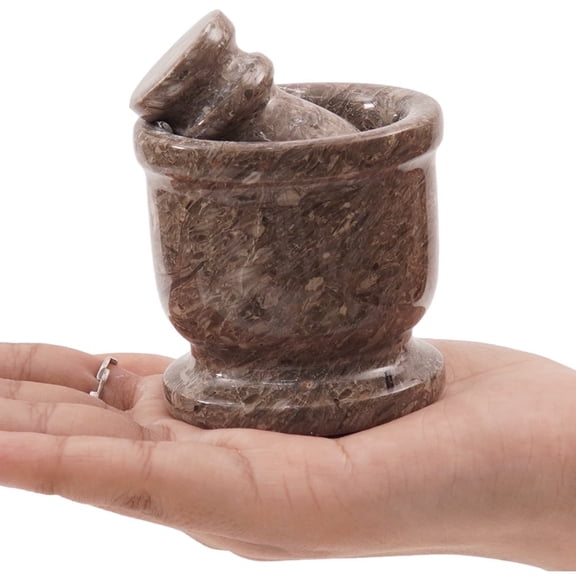 Radicaln Marble Mortar and Pestle Set Oceanic 2.5 inches Handmade Spice Grinder and Garlic Crusher for Kitchen Mortar and Pestle Set Small Herb Grinder