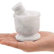 Radicaln Marble Mortar and Pestle Set White 2.5 inches Handmade Hand Grinder for Kitchen, Ideal Small Mortar and Pestle Set for Spice Grinder and Garlic Crusher