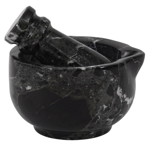 Radicaln Marble Mortar and Pestle Set Black Onyx 3 inches Handmade Garlic Crusher and Grinder Bowl, Mini Mortar and Pestle, Herb Grinder for Kitchen, Stone Pill Crusher