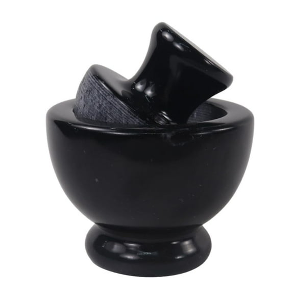 Radicaln Black Marble Mortar and Pestle 4.5" Handmade Natural Stone Spice Grinder, Herb Crusher, Pill Crusher, Coffee Bean Grinder & Kitchen Essentials