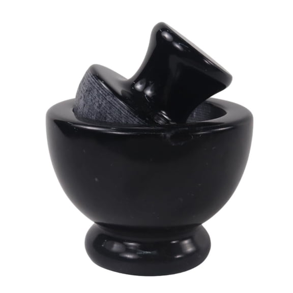 Radicaln Black Marble Mortar and Pestle 4.5" Handmade Natural Stone Spice Grinder, Herb Crusher, Pill Crusher, Coffee Bean Grinder & Kitchen Essentials