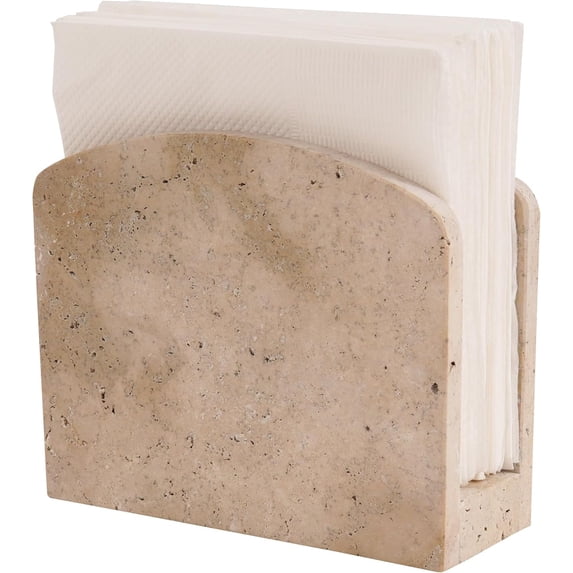 Radicaln Marble Napkin Holder 5.5 inches Travertine Handmade Simple Modern Home and Kitchen Napkins Paper Holder For Countertop, Ideal Napkin Holder for Home Décor