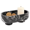 thumbnail image 1 of Radicaln Marble Oval Bowl With Stand 10" Inches Black Handmade Candy Dish and Candle Holder, Ideal Key Bowl, Fruit and Decorative Bowl For Entryway Table, 1 of 6