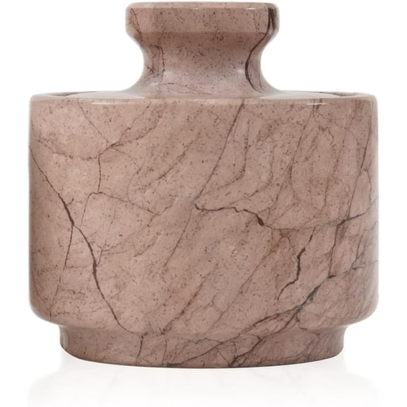 Radicaln Marinara Marble Salt Cellar with Lid – 3" Natural Stone Spice Jar for Salt, Sugar & Seasonings – Elegant Countertop Storage for Kitchen Décor