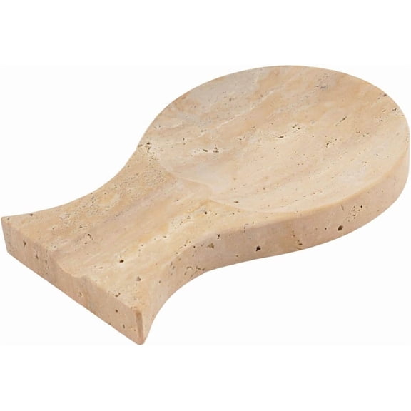 Radicaln Travertine Marble Spoon Rest for Stove Top 8 inches Beige Handmade Spoon Holder for Kitchen Counter, Ladles, Tong, Heat-Resistant Spoon Rest