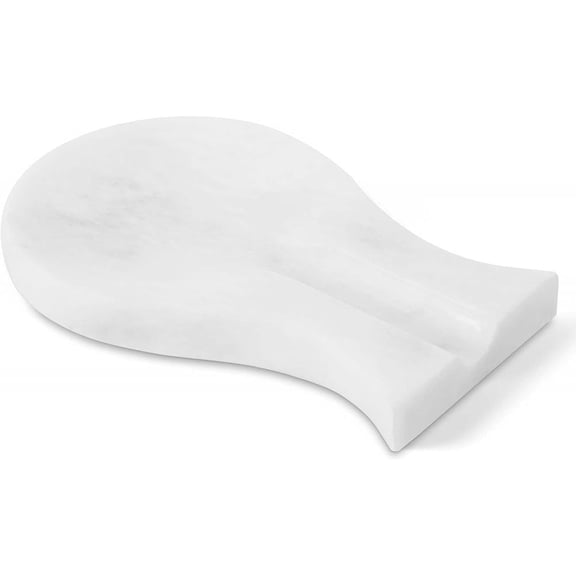 Radicaln Marble Spoon Rest for Stove Top 8 inches White Handmade Spoon Holder for Kitchen Counter, Ladles, Tong, Heat-Resistant Spoon Rest