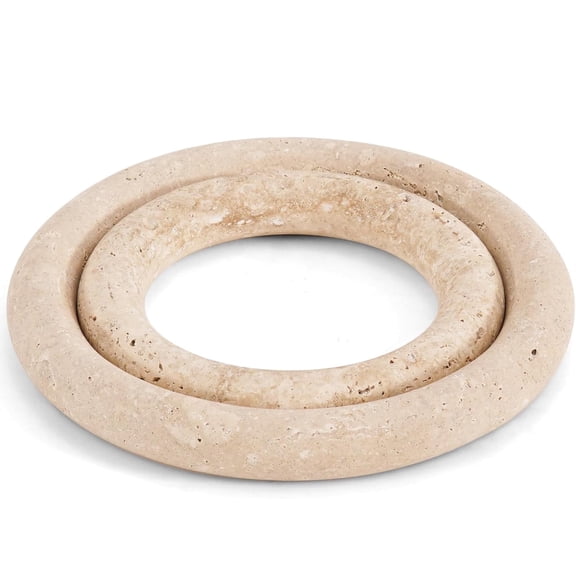 Radicaln Marble Trivet Set of 2 Travertine Stone Trivets for Hot Dishes, Decorative Heat Resistant Trivets for Dining Table, Modern Kitchen & Coastal Table Décor