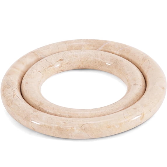 Radicaln Marble Trivet Set of 2 Beige Stone Trivets for Hot Dishes, Decorative Heat Resistant Trivets for Dining Table, Modern Kitchen & Coastal Table Décor