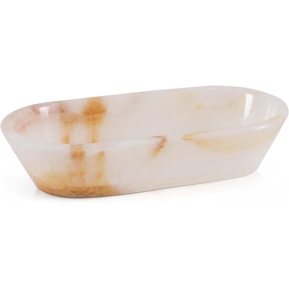 Radicaln Marble Dough Bowl 10 inches White Onyx Handmade Key Bowl For Dining Table Décor, Ideal Decorative Bowl, Entryway Décor & Farmhouse Décor