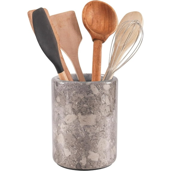 Radicaln Oceanic Marble Kitchen Utensil Holder 6.5 inches – Countertop Cooking Utensils Organizer, Spoon Holder, Decorative Kitchen Counter Storage