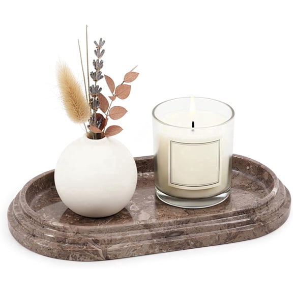 Radicaln Marble Vanity Tray 9.75 Inch Oceanic Handmade Coffee Table & Perfume Tray - Decorative Jewelry, Candle Dish and Makeup Vanity Organizer- Bathroom Decor and Countertop Accessories