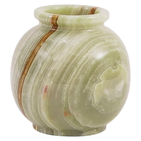 Radicaln Marble Vase 5 Inch Handmade Green Stone Flower Vase for Pampas Grass - Small Vases for Fresh Flowers - Decorative Vases for Centerpieces, Aesthetic Room & Boho Decor