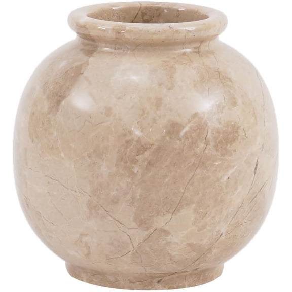 Radicaln Marble Vase 5 Inch Handmade Verona Stone Flower Vase for Pampas Grass & Aesthetic Room Decor - Small Vases for Fresh Flowers, Table Centerpieces, Modern Farmhouse & Boho Decor