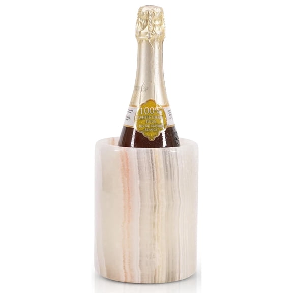 Radicaln Marble Wine Chiller Bucket 6.5 inches White Onyx Handmade Beverage Cooler and Champagne bucket for Bar Accessories, Ideal Wine Bottle Holder and Small Cooler for Home Decoration