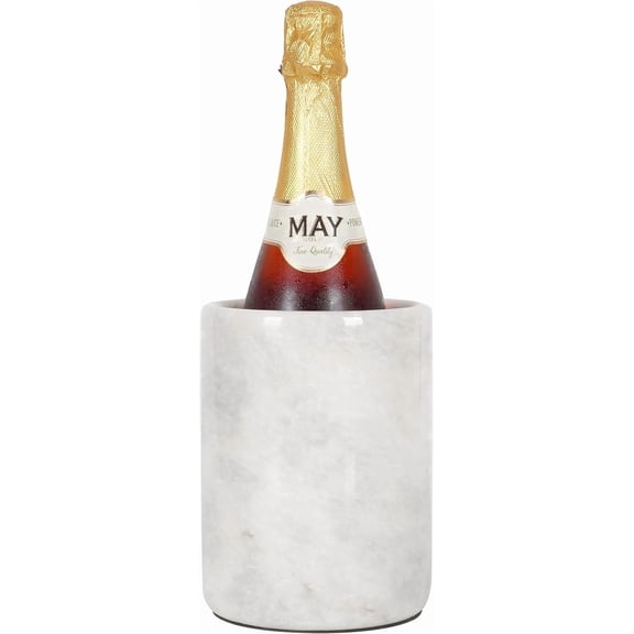 Radicaln Marble Wine Chiller Bucket 6.5 inches White Handmade Beverage Cooler and Champagne bucket for Bar Accessories, Ideal Wine Bottle Holder and Small Cooler for Home Decoration