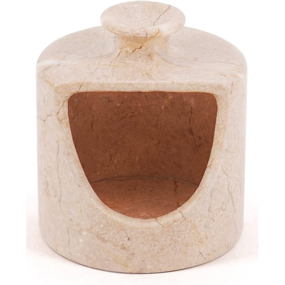 Radicaln Marble Salt Cellar 4.5 inch Verona Handmade Salt Jar and Table Salt Storage For Kitchen Countertop, Ideal Pig Salt Container, Salts Dish and Sugar Bowl For Table