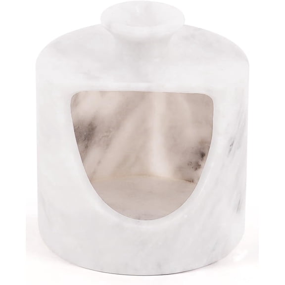 Radicaln Marble Salt Cellar 4.5 inch White Handmade Salt Jar and Table Salt Storage For Kitchen Countertop, Ideal Pig Salt Container, Salts Dish and Sugar Bowl For Table