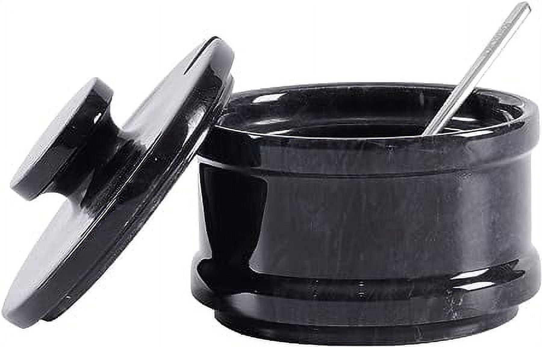 Radicaln Marble Salt Cellar Black 4" Inch Handmade Salt Jar With Lid ...