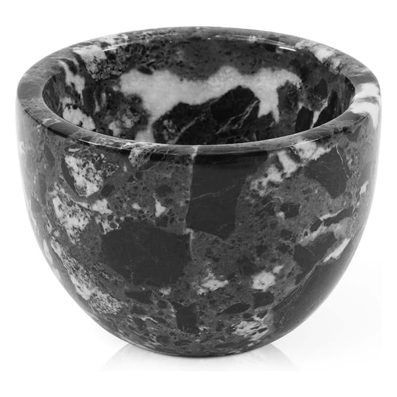 Radicaln Marble Shaving Bowl 3 inch Black Handmade Shave Soap Holder for Men, Barber Accessories and Supplies, Luxury Stone Bowl for Shaving Cream and Aftershave Foam