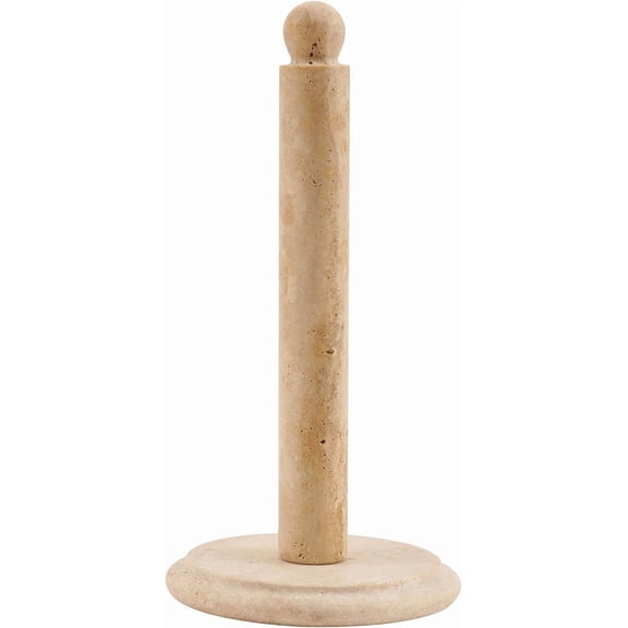 Radicaln Marble Paper Towel Holder 12.5 inch Travertine Paper Towels Organizer for Kitchen Countertop Storage, Stone Freestanding Toilet Paper Roll Stand for Bathroom Décor