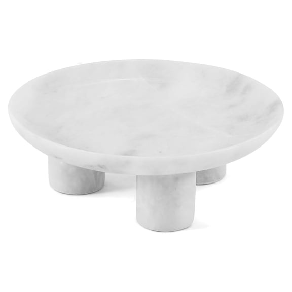 Radicaln White Marble Decorative Tray 8 inch Vanity Tray Organizer and Perfume Display, Jewelry Dish for Bathroom Countertop, Ideal Home Decor