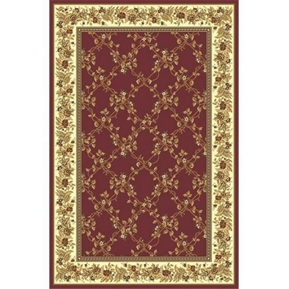 Radici 1427-1732-BURGUNDY Noble Rectangular Burgundy Transitional Italy Area Rug - Burgundy - 7 ft. 9 in. W x 9 ft. 6 in. H