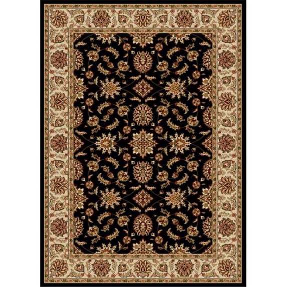 Radici 1592-1014-BLACK Como Rectangular Black Traditional Italy Area Rug - 2 ft. 2 in. W x 7 ft. 7 in. H