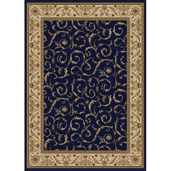 Radici 1599-1554-NAVY Como Rectangular Navy Blue Transitional Italy Area Rug - 2 ft. 2 in. W x 7 ft. 7 in. H