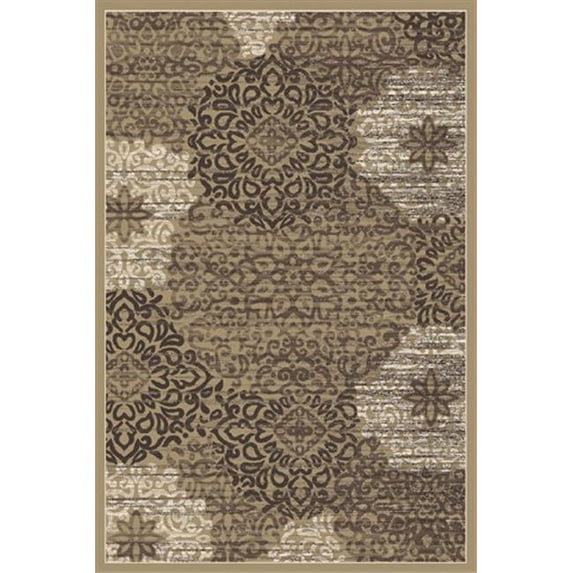 Radici Usa Pisa Area Rugs - 3471 Contemporary Beige Swirls Diamonds Curls Circles Rug