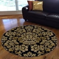 thumbnail image 1 of Radici USA 1747 Como Transitional Black Oriental Floral Damask Area Rug (5'3" Round), 1 of 2