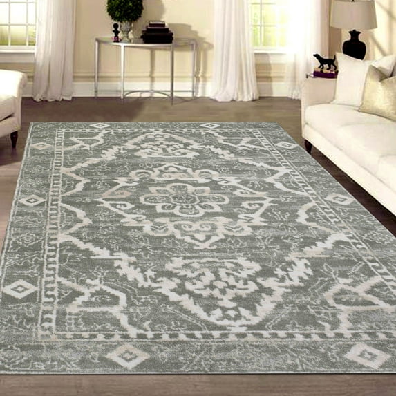 Radici USA 3790 Catarina Traditional Green Oriental Medallion Area Rug (7'10" x 10'2")