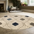 thumbnail image 1 of Radici USA 3797 Iseo Contemporary Bone Geometric Area Rug (5'3" Round), 1 of 2