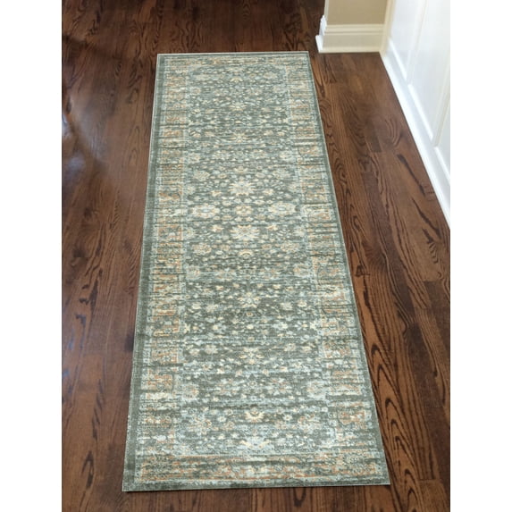 Radici Area Rug - Seriate 2'2 X 7'7 In Green, Vintage