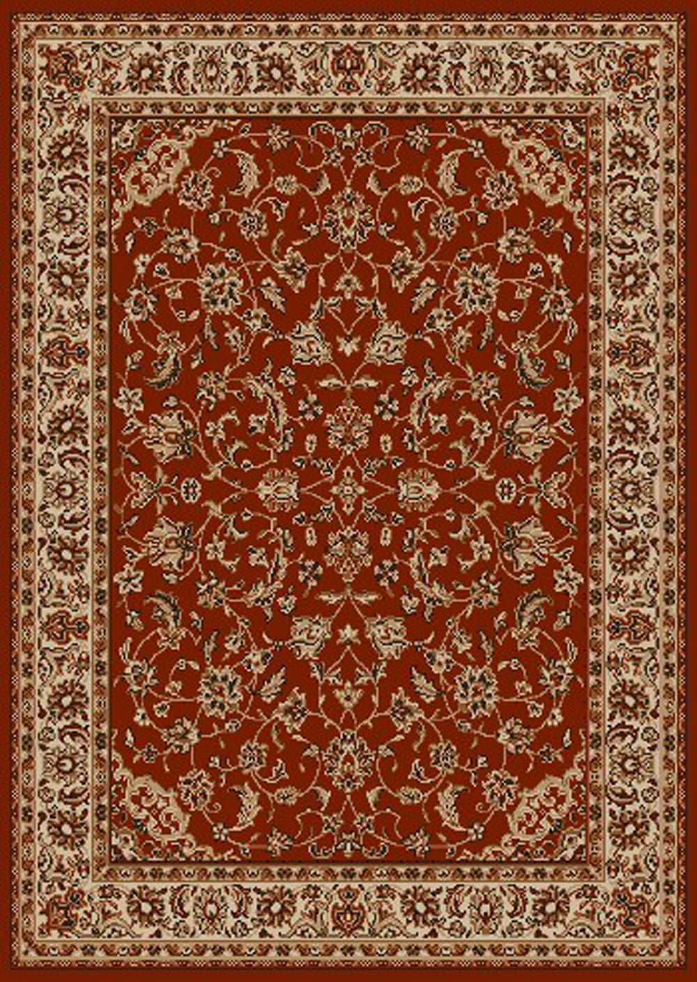 Medium Pile Red Polypropylene Rectangular Area Rug